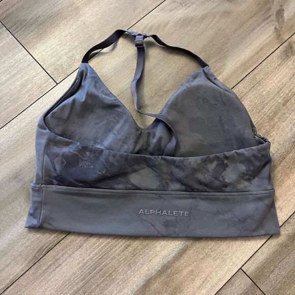 Alphalete Grey Athletic Workout‎ Sports Bra Women Medium - Picture 2 of 3